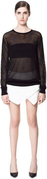 Zara Oversize Open Work Sweater - Lyst