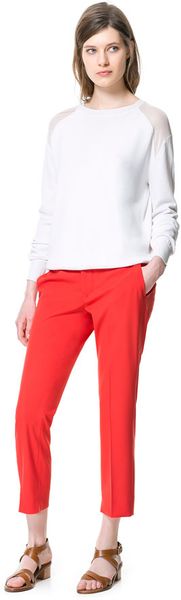 Zara Trousers with Slit At The Hem - Lyst