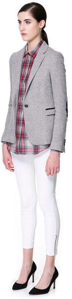 Zara Blazer with Elbow Patches - Lyst