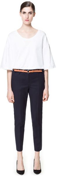 Zara Basic Trousers - Lyst