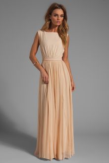 Alice + Olivia Triss Sleeveless Maxi Dress with Leather Trim  - Lyst