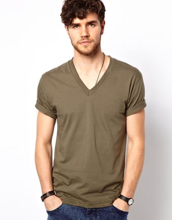American Apparel V-neck T-shirt - Lyst