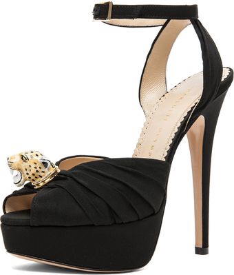 Charlotte Olympia Bruce Leopard Heel in Black - Lyst