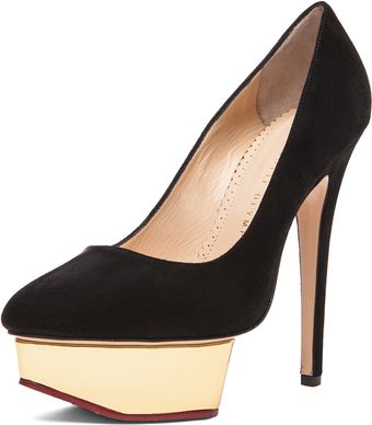 Charlotte Olympia Cindy Pump in Black Suede - Lyst