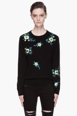 Christopher Kane  Cashmere Floral Embroidered Sweater