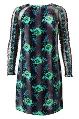 Christopher Kane Floral Velvet and Mesh Dress