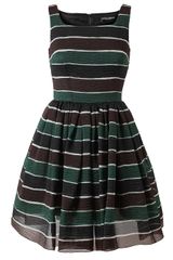 Dolce & Gabbana Striped Silk Organza Dress