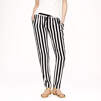 J.Crew Silk Crepe Stripe Pants - Lyst