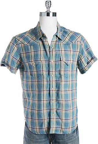 Lucky Brand San Mateo Western Plaid Linen Sport Shirt - Lyst