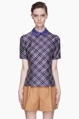 Roksanda Ilincic Purple Check Estes Blouse