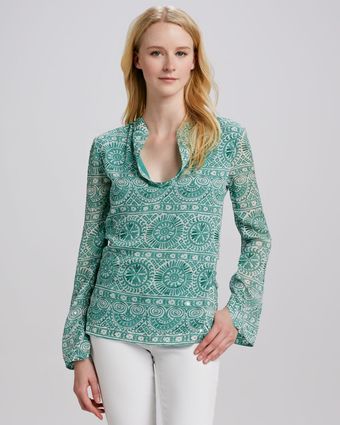 Tory Burch Stephanie Printed Voile Tunic - Lyst