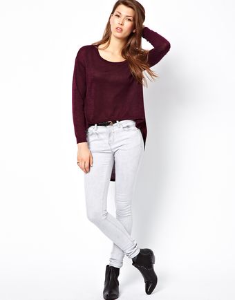 Wal-g Lightweight Jumper with Dipped Hem - Lyst