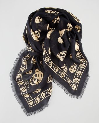 Alexander McQueen Skull Print Scarf - Lyst