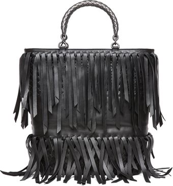 Bottega Veneta Large Fringe Tote in Black - Lyst