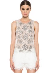  Embellished Tank in Whitemetallics
