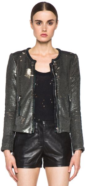 Iro Bush Sequin Jacket in Green - Lyst