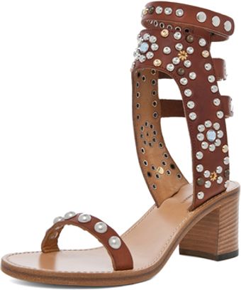 Isabel Marant Caroll Strassed and Studded Sandal in Brownmetallics - Lyst