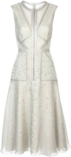 J. Mendel Sleeveless Lace Dress - Lyst