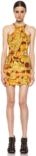 Jeremy Scott Racer Front Dress in Yellowanimal Print - Lyst