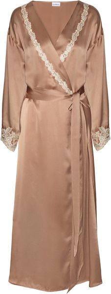 La Perla Maison Silksatin and Lace Robe - Lyst