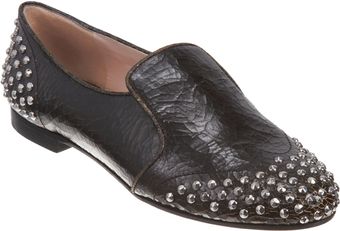 Miu Miu Stud Detailed Loafers - Lyst