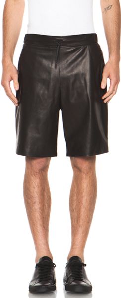 T By Alexander Wang Leather Short in Black - Lyst