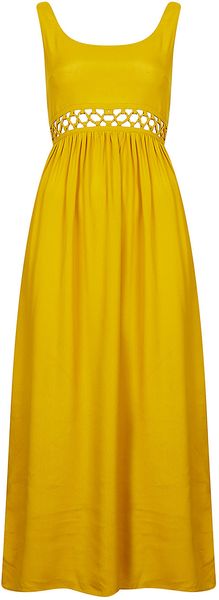 Topshop Petite Waist Lace Maxi Dress - Lyst
