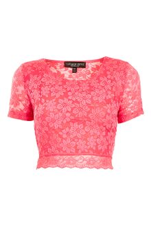 Topshop Petite Lace Crop Top - Lyst