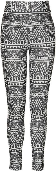 Topshop Maternity Aztec Flock Leggings - Lyst