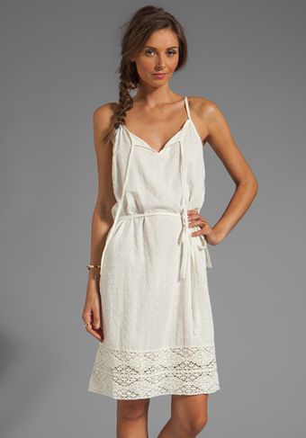 Velvet Jo Sheer Dobby Lace Dress in Ivory - Lyst