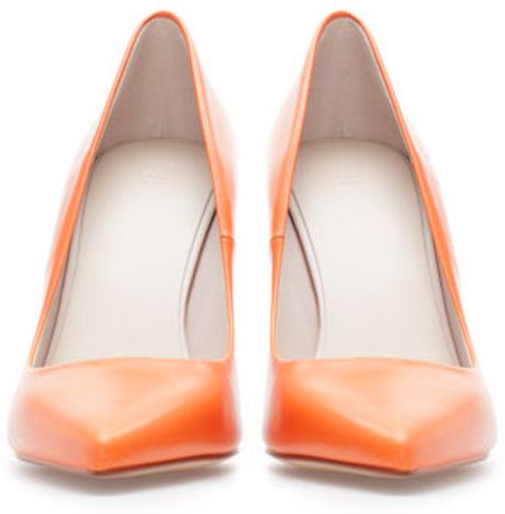 Zara Leather Court Shoe in Orange | Lyst