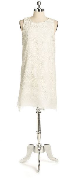 Nicole Miller Silk Crochet Lace Dress - Lyst