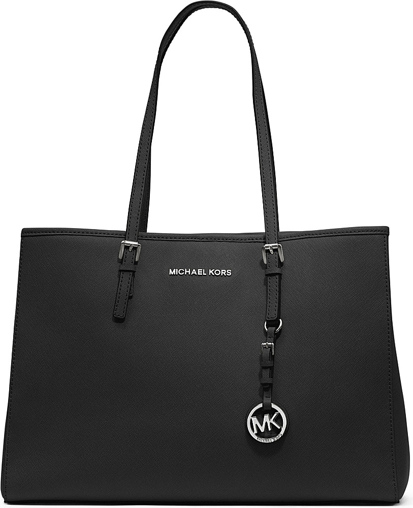 Michael Kors Jet Set Travel Large Saffiano Leather Tote in Black | Lyst