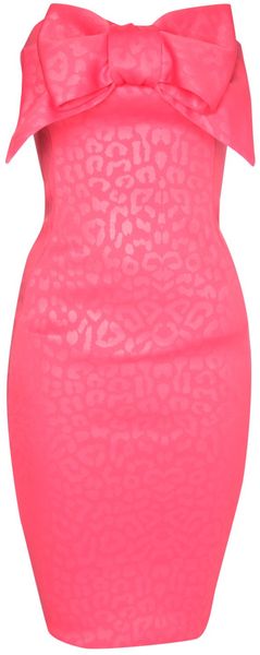 Jane Norman Bow Front Bandeau Dress - Lyst