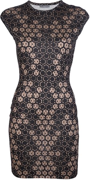 Alexander McQueen Honeycomb Print Dress - Lyst