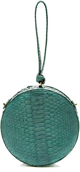 Hunting Season Teal Python Round Clutch - Lyst
