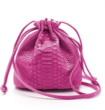 Hunting Season Pink Python Small Drawstring Sac - Lyst