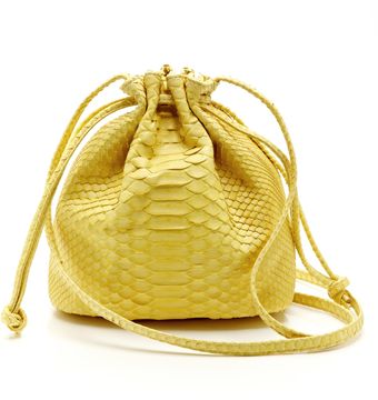 Hunting Season Lime Yellow Python Small Drawstring Sac - Lyst