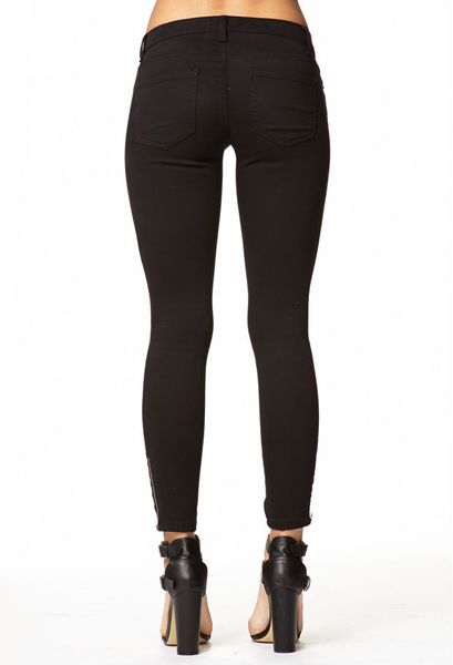 Forever 21 Zippered Skinny Jeans in Black - Lyst
