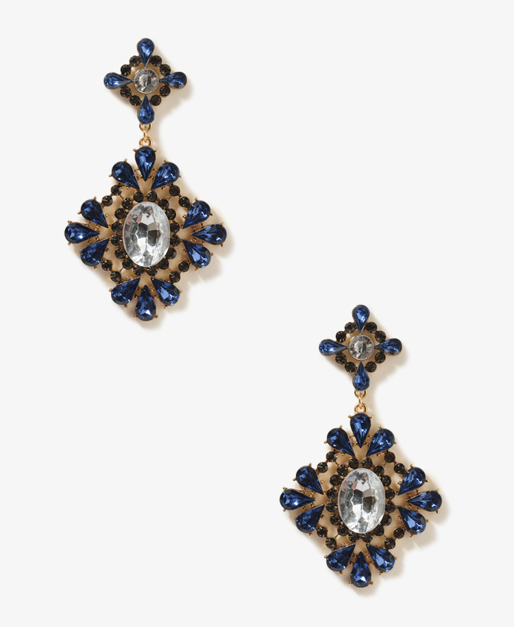 Forever 21 Royal Medallion Earrings in Blue (blueclear)