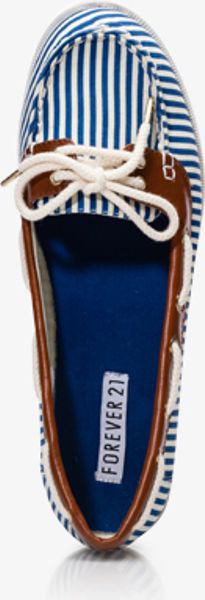 Forever 21 Striped Boat Shoes in Blue (bluewhite) | Lyst