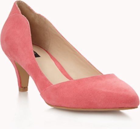 kitten heel pumps coral forever