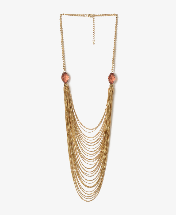 Forever 21 Draped Chain Swag Necklace in Gold (mauve/gold) Lyst