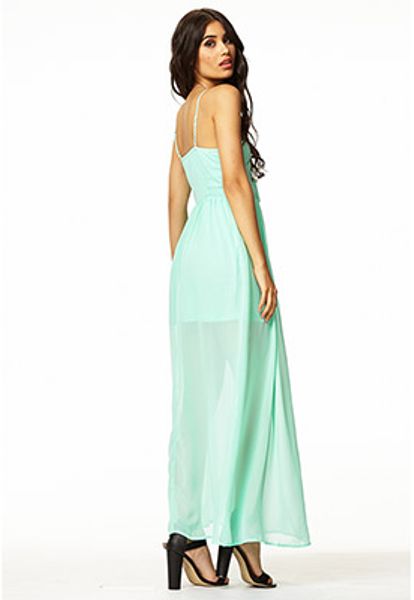 Forever 21 Empire Waist Maxi Dress in Green (mint)