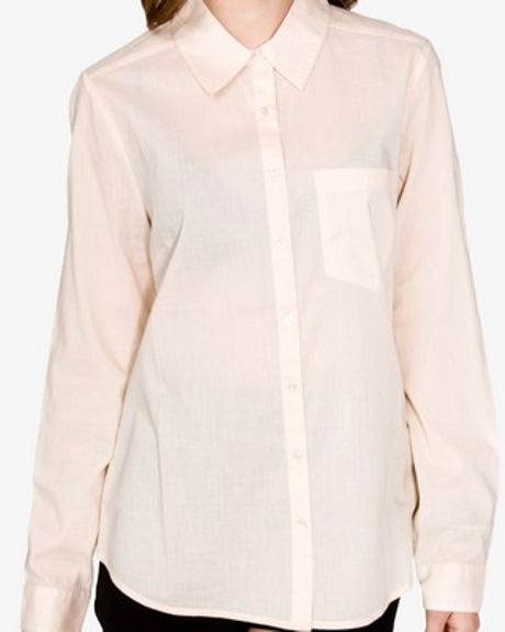 Forever 21 Long Sleeve Button Down Shirt in Pink (peach) | Lyst