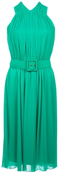 Gucci Ruched Belted Dress - Lyst