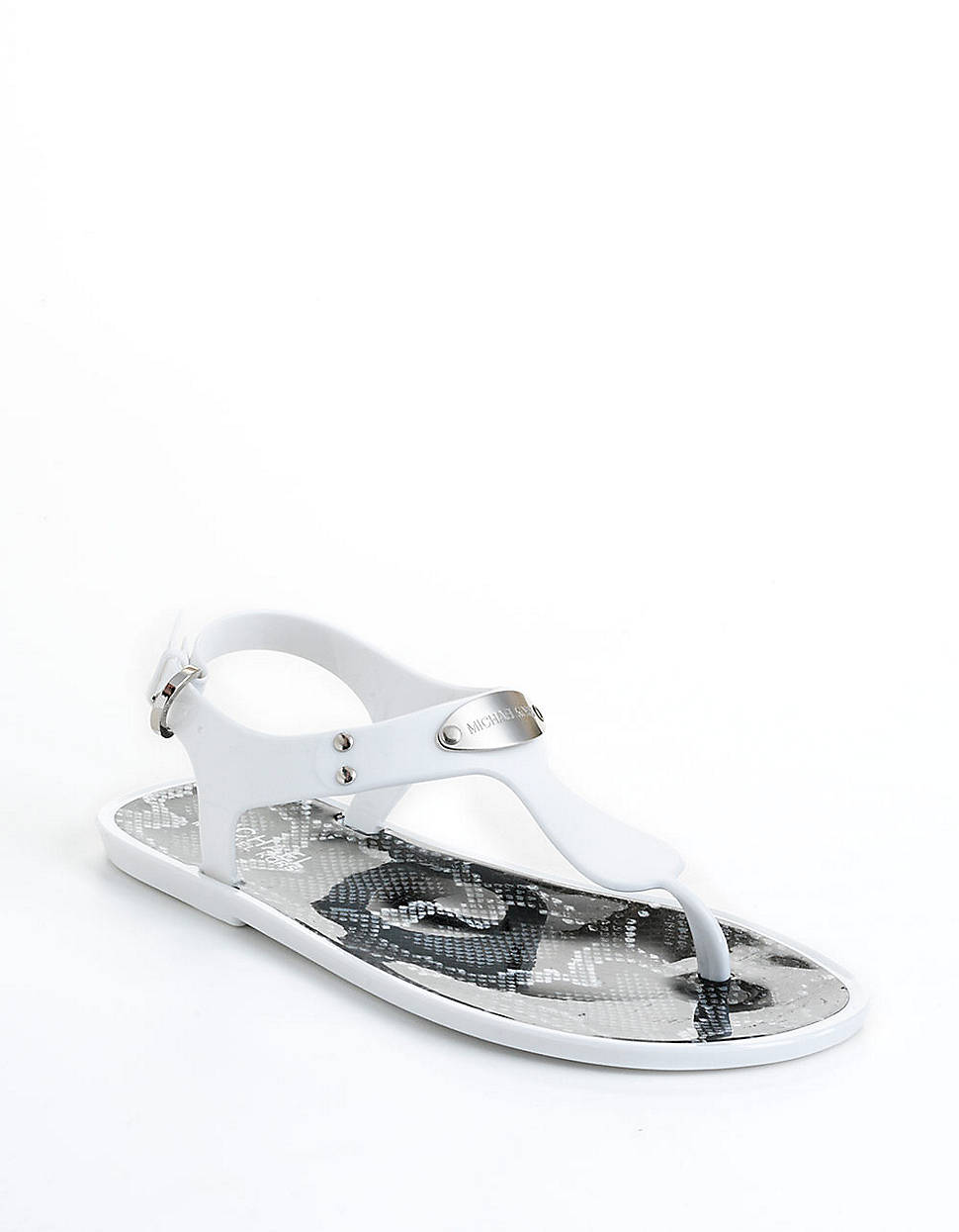 michael michael kors ridley mk logo print sandals