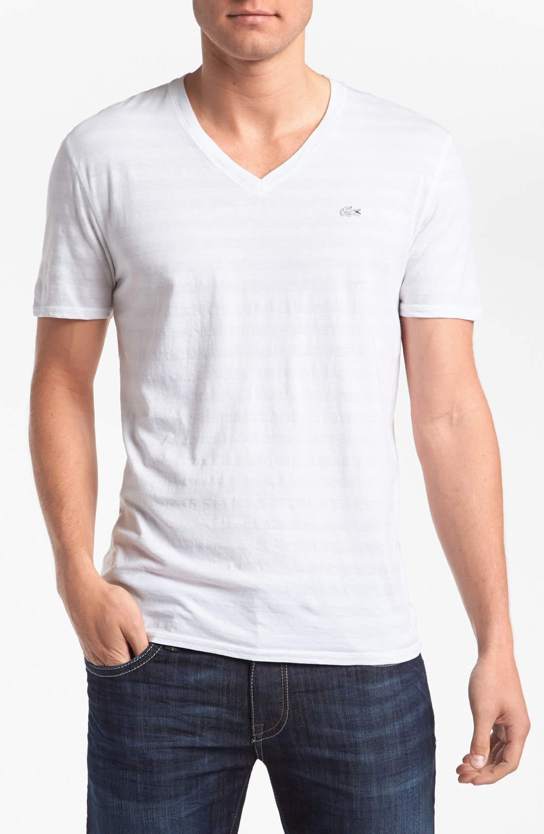 lacoste v neck t shirts for men