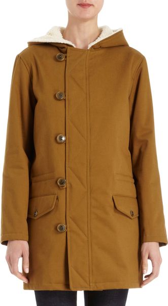 A.P.C. Shearling Hooded Parka - Lyst