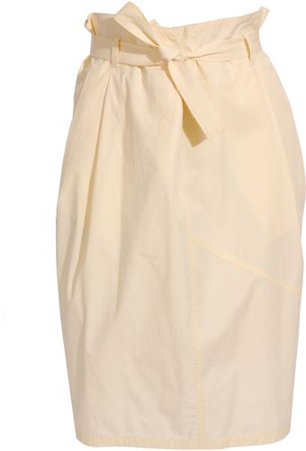 Bottega Veneta Tie Waist Cotton Skirt - Lyst